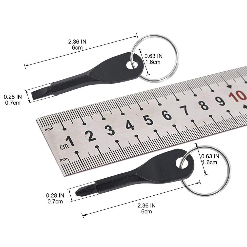 Отвертки Набор инструментов наружный карманный мини-инструмент из нержавеющей стали брелок с отвертками с плоской и крестовой головкой отвертка