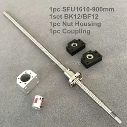 SFU1610 Ballscrew-L900mm конец обработанные + BK/BF12 Поддержка + Корпус шариковинтовой передачи + муфта для ЧПУ частей