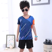 Детская теннисная одежда спортивный костюм для мальчиков, спортивная детская одежда для настольного тенниса для девочек, спортивная одежда для бега и бадминтона 5050