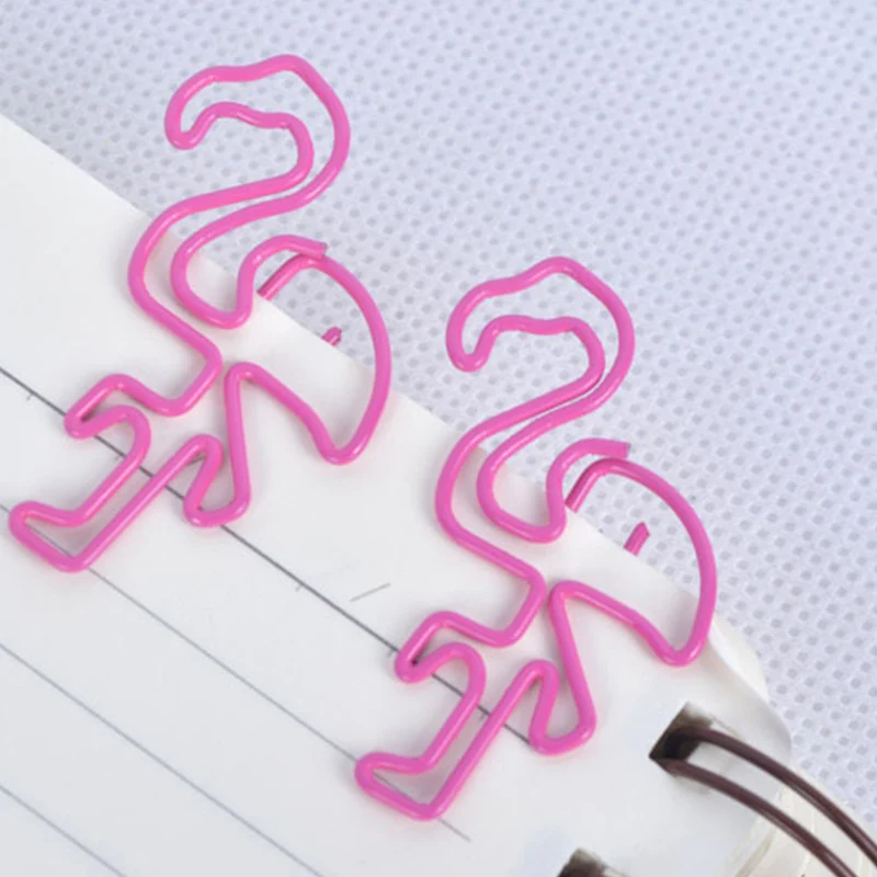 10 Pz/Lotto Cute Flamingo Paperclip Baby Shower Decorazioni Per Feste Di Compleanno Bambini Flamingo Notebook Segnalibro Foto Foto Graffetta