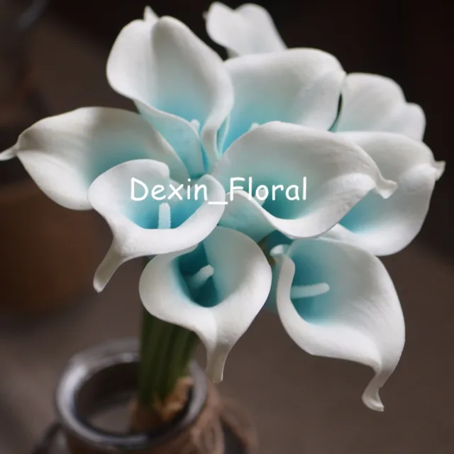 Turquoise Pico Calla Lily Real Touch Lilies For Wedding Turquoise Pico Calla Lily Real Touch Lilies For Wedding Bouquets Centerpieces Artificial