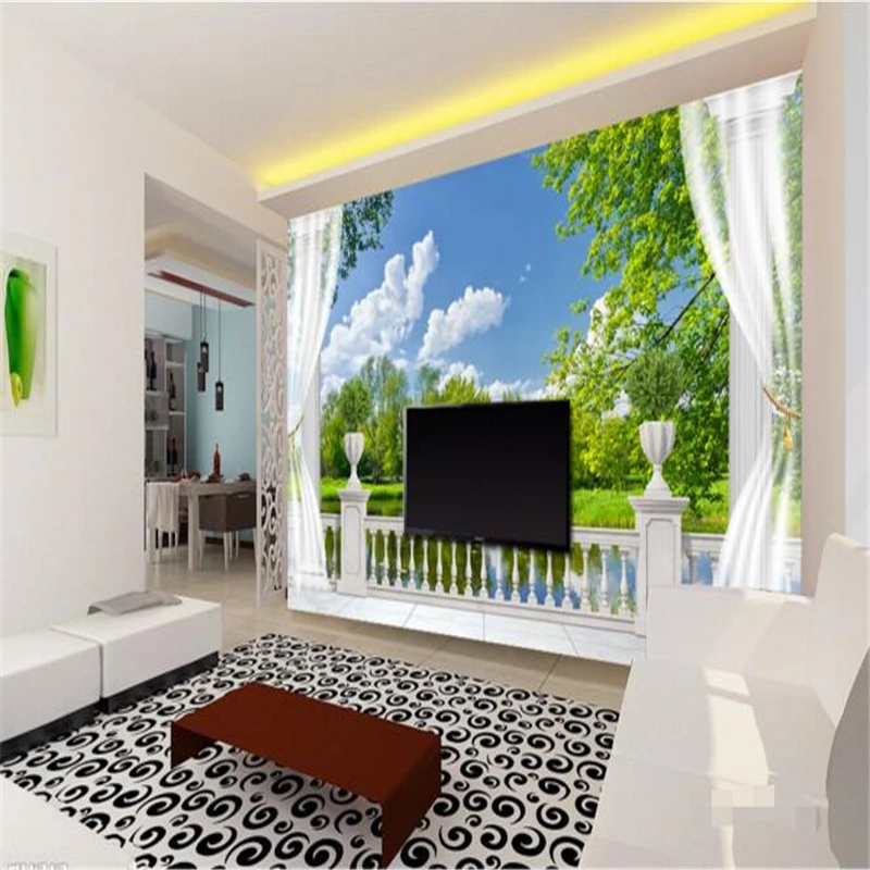 3d wallpaper custom mural non-woven wall sticker 3 d Roman column balcony lakes scenery painting photo 3d wall murals wallpaper