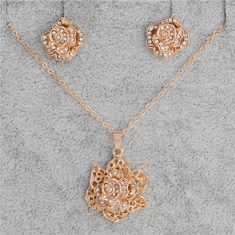 Женский ювелирный комплект из колье и серёг с кристаллами|parure bijoux|parure bijoux femmecolorful