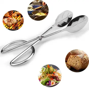 

Stainless Steel Clip Leaf Shape Clamp Food Tongs BBQ Campfire Tongs Kabob Clip BBQ Tools Kitchenware Suppliers Baking Tools 1pcs
