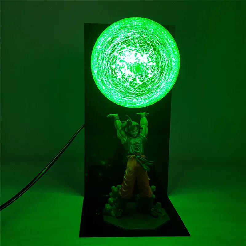 Dragon Ball Z Goku Spirit Bomb фигурки светодиодные лампы игрушки аниме Dragon Ball Супер Сон Гоку фигурка игрушка диорама 15 цветов выбрать - Цвет: Армейский зеленый