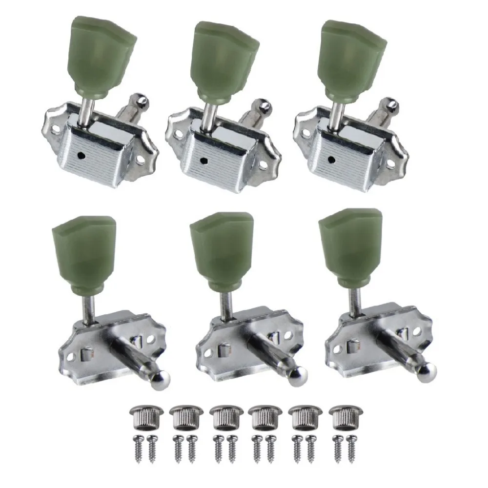 New 6pcs Deluxe Vintage Machine Heads Guitar Tuning Keys Pegs 3L3R Chrome Guitar Accessoriesin