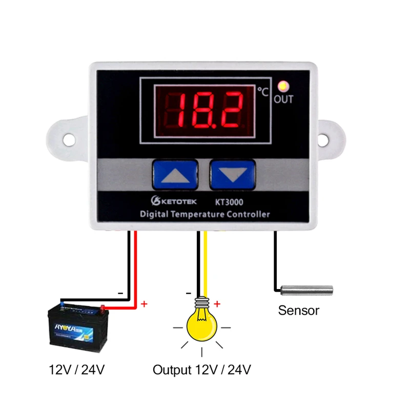 50~ 110C цифровой термостат переключатель температуры AC 220V 12V 24V 10A Микрокомпьютер регулятор температуры Термостат Регулятор