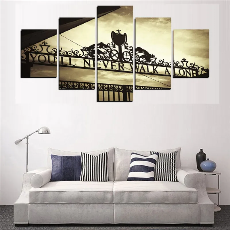 5 панель Nordic вы никогда не будете ходить в одиночку Wall Art холст картины маслом