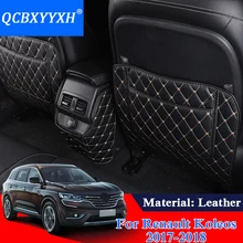 QCBXYYXH Leather Rear Seat Kick Protection Mat For Renault Koleos 2017 2018 Car Stickers Interior Anti-kick Mat Car Styling