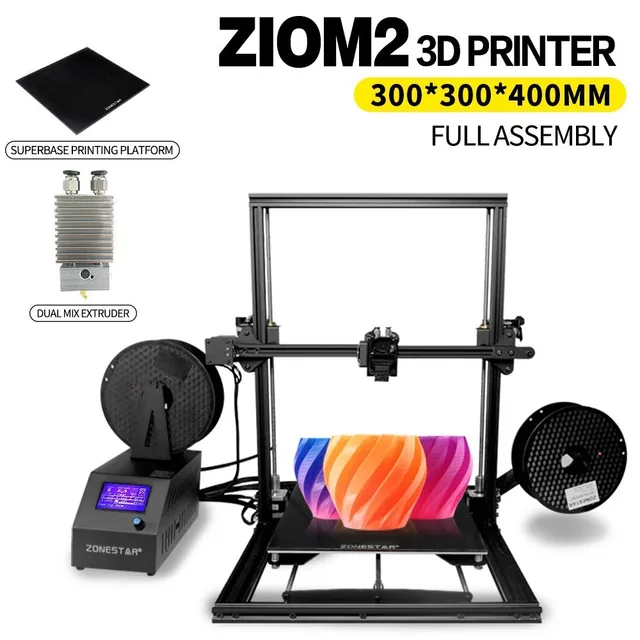 Best Price ZONESTAR Z10 Z10M2 3d Printer 300*300*400mm Large Printing Size Superbase Single or Mix Extruder Fully Assembled