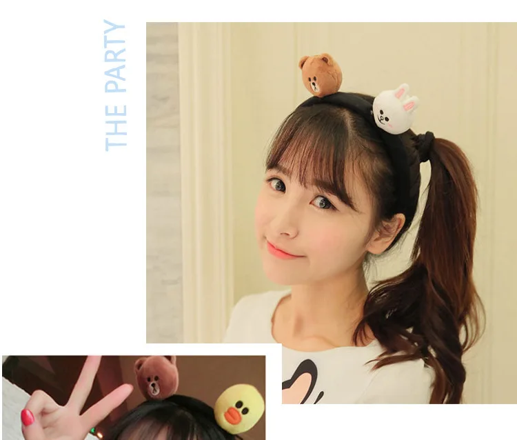 kids baby infant child girls and Mom Cute little rabbit bear headwrap hair bands Small yellow duck elastic ribbon headband Accessories  (2)