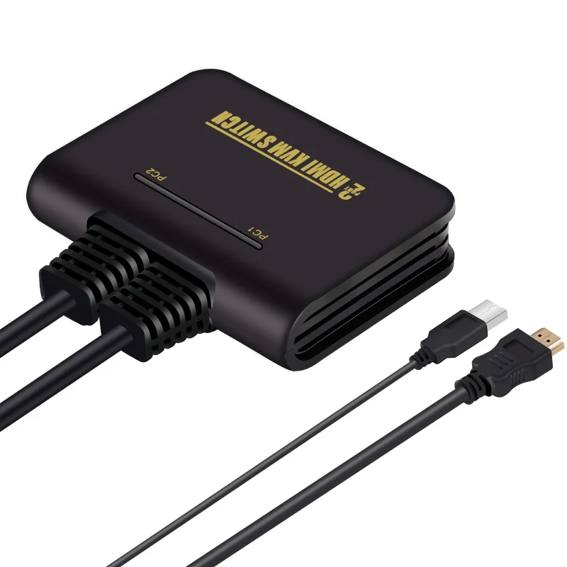 KVM переключатель 2 в 1 выход USB Авто HDMI компьютерный переключатель 2 компьютеры общая клавиатура мышь Дисплей Бесплатная 2 Кабели поддержка