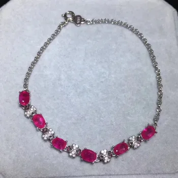 

Natural red ruby gem Bracelet Natural gemstone Bracelet 925 silver bracelet Fashion Elegant Female party jewelry