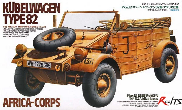 Модель TAMIYA 35238 немецкий Kbelwagen Тип 82 Африка-корпус | Игрушки и хобби