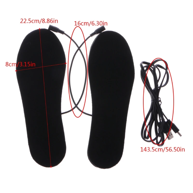 Electric Insoles USB Heated Shoes Rechargeable Cutter Warm Keep Boots Powered