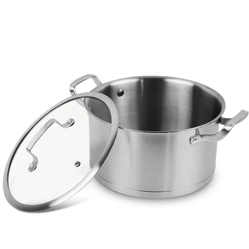 

430 Stainless Steel Cooking Porridge Deep Soup Pot Compound Bottom Saucepot