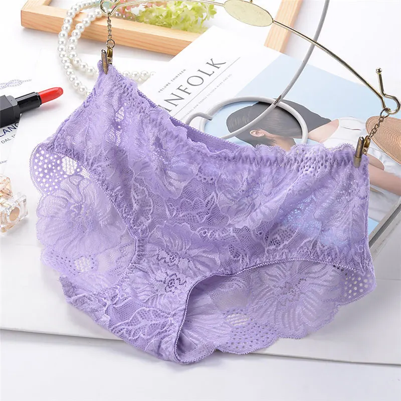 Women's high quality sexy lace Panties Mid-Rise waist briefs women Lingerie hollow underpant women's briefs and underwear