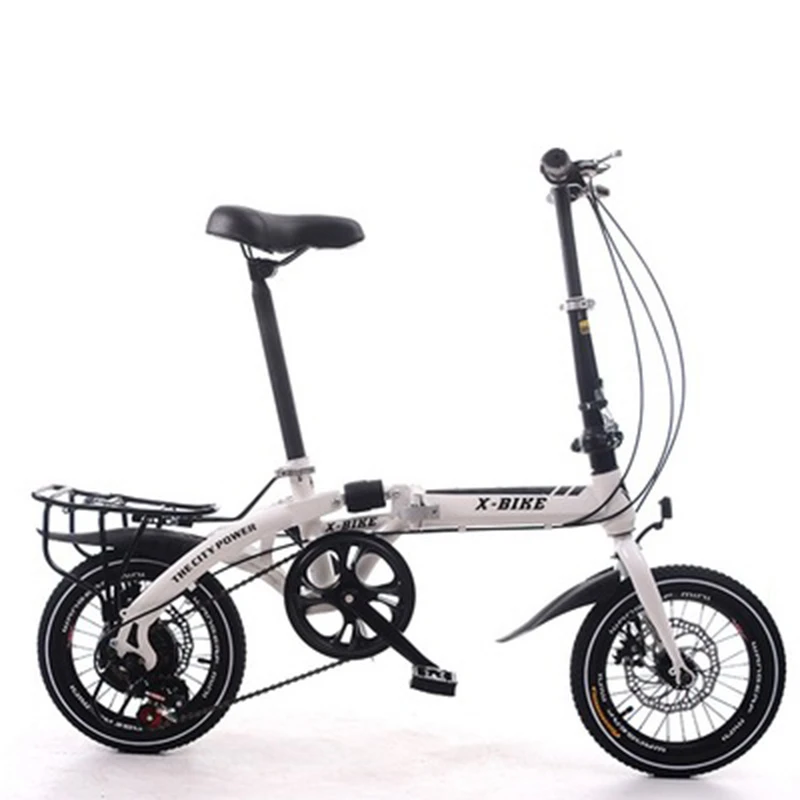 Best Adult Folding Bicycle Speed Change Two-Disc Brake 14-Inch Folding Car Small Portable Student Leisure Bicycle 3