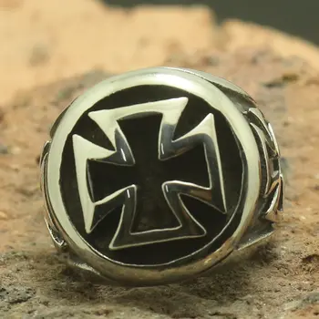 

Mens 316L Stainless Steel Punk Gothic Hot Classic Biker Cross Ring Factory Price