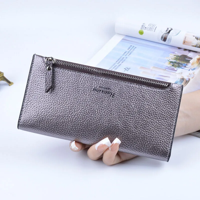 

Women's Lady Slim Long Wallet Purse Concise Card Money Cash Coin Holder Zipper MSJ99