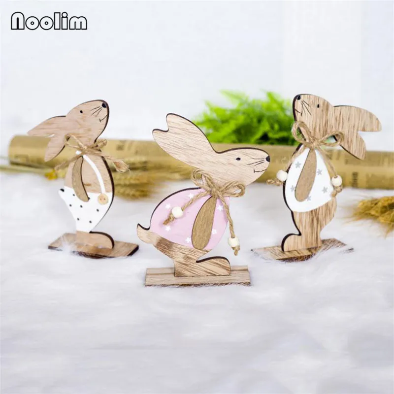 

Easter Rabbit Wooden Home Decor Easter Decoration Wooden Ornaments Home Event & Party Supplies Happy Easter Toys For Children