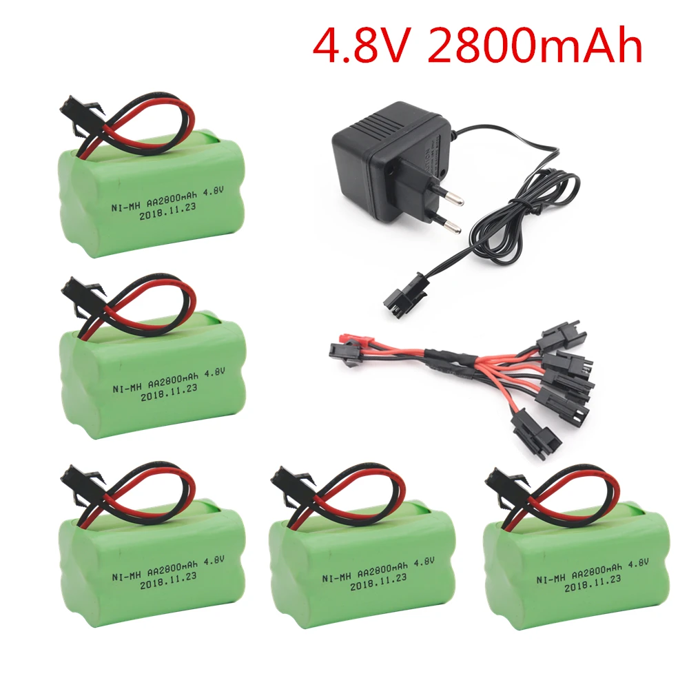 

4.8v 2800mah AA NI-MH Battery With Charger Ultra-high capacity upgrade rechargeable Battery Electric toys RC car ship robot