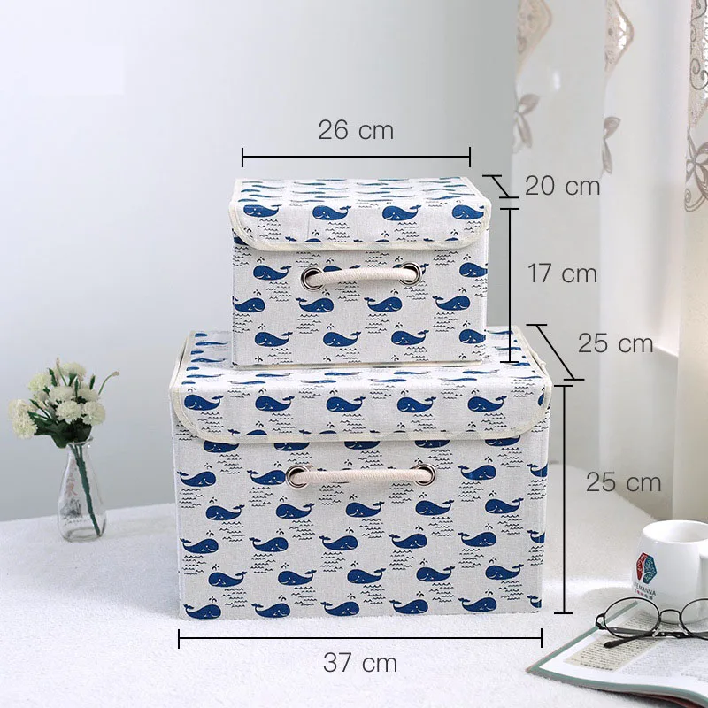 

folding cotton linen Fabric storage box Home storage Organization kids toys clothes organizer storage bins Drawers Container