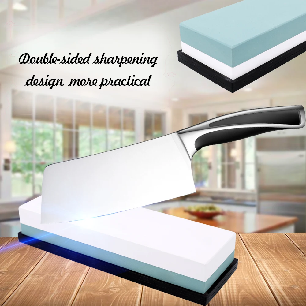 

Double-sided Kitchen Knife Whetstone Cutter Sharpener Stone for Kitchen White Corundum Sharpening Tool with Silica Gel Underlay