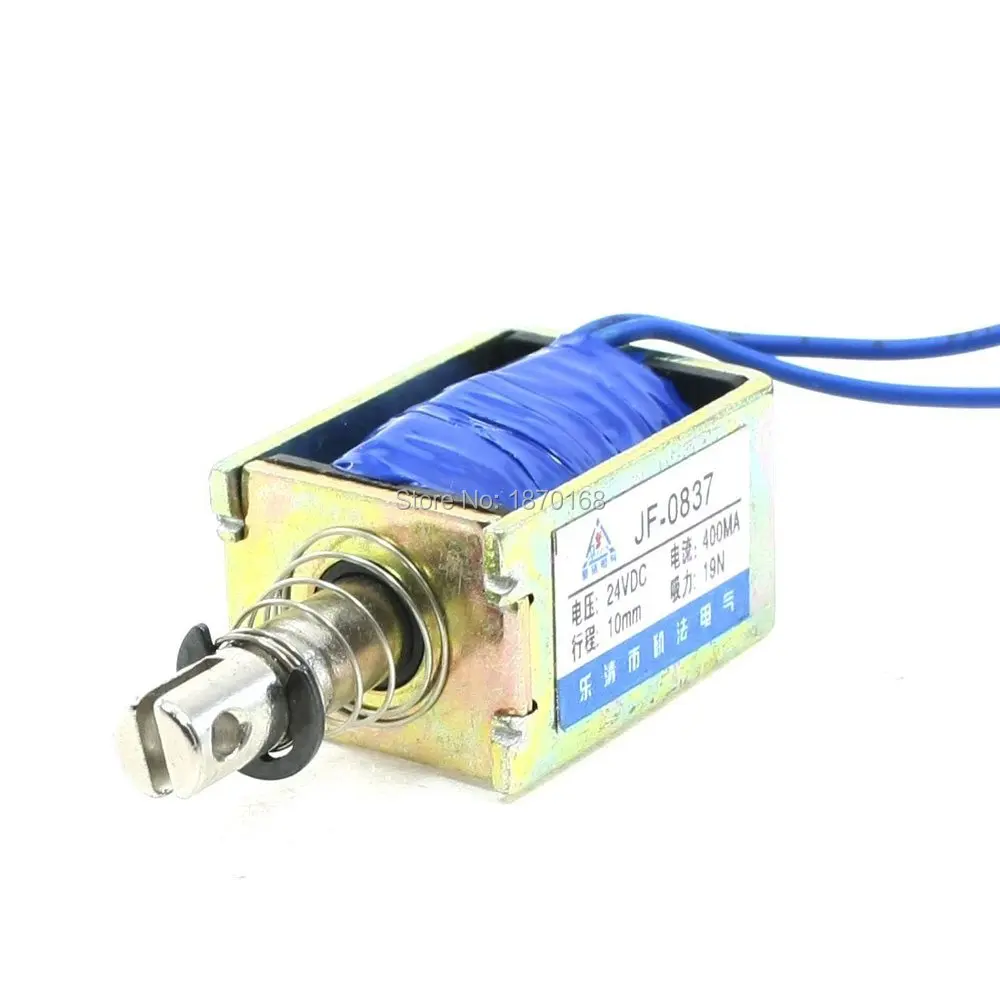 JF-0837B DC 24V 400mA нажимной Тип открытый выдвижной каркас влажный Электромагнит клапан
