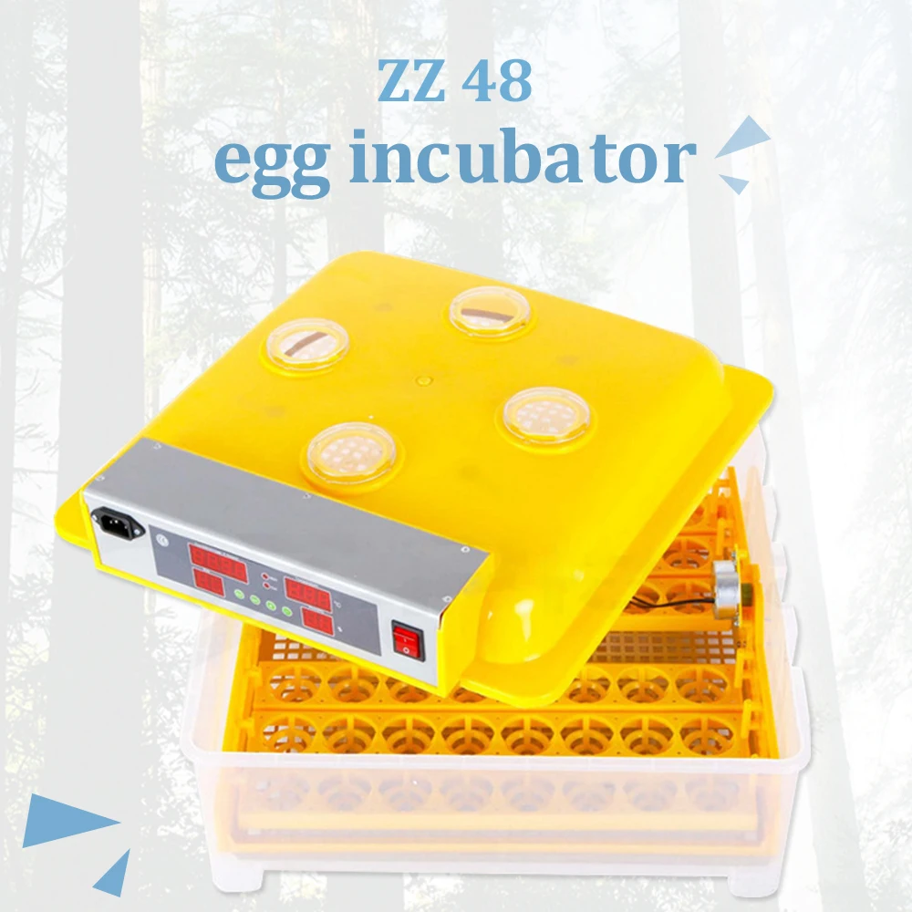 

48 Eggs Digital Intelligent Poultry Egg Hatcher Temperature Control Fully Automatic Home Egg Hatching Machine with Egg Turning