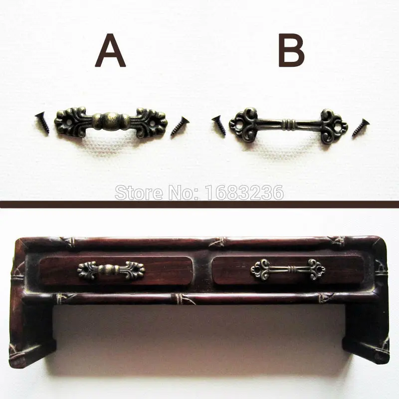 

12X Antique Brass Vintage Bronze Decorative Mini Jewelry Box Drawer Cabinet Dresser Wooden Case Handle Pull Knob with screw