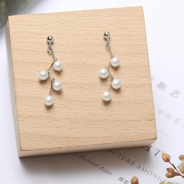pearls balls earring 100 925 Sterling silver Jewelry fashion