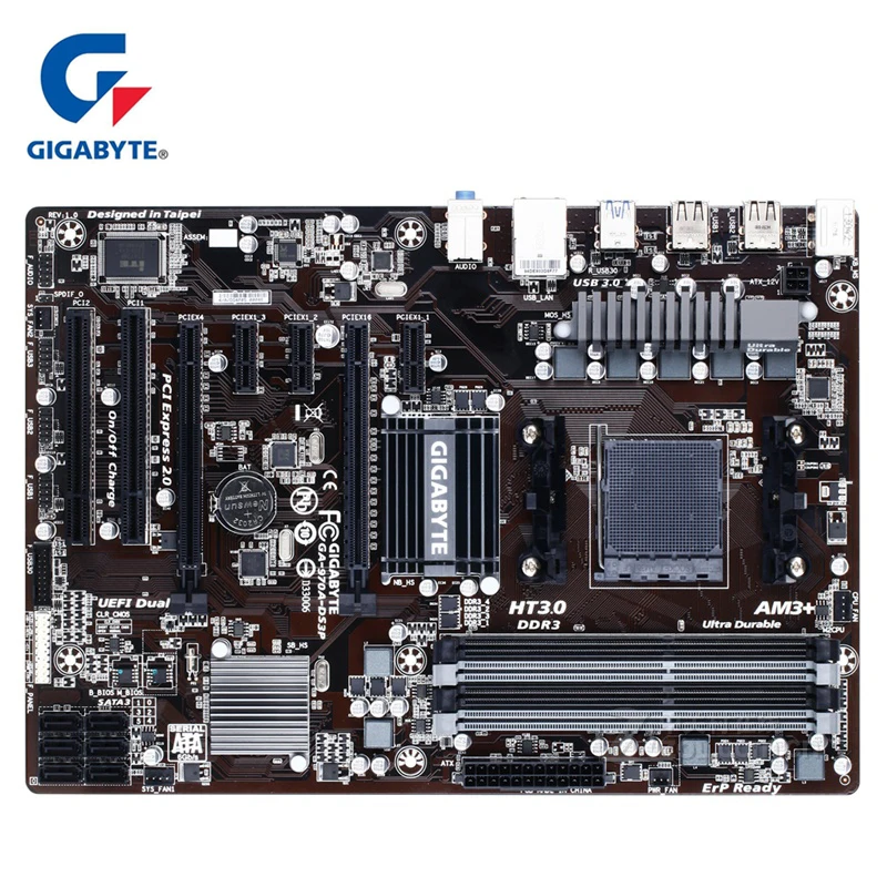 Материнская плата для AMD 970 Gigabyte материнская с разъемом AM3/AM3 + DDR3 32 Гб 970A DS3P б/у