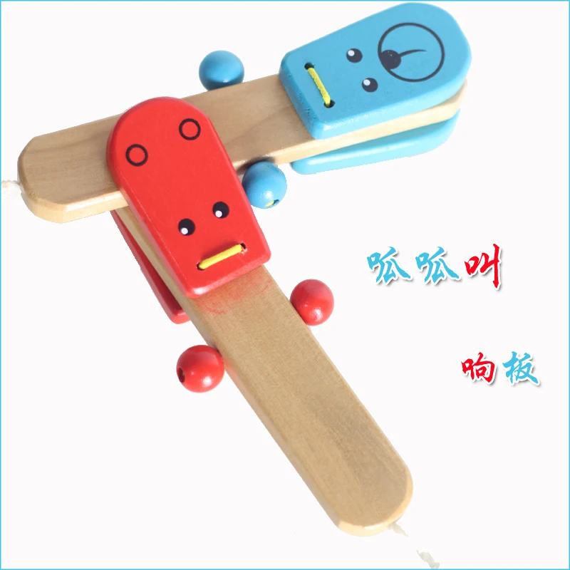 Us 1408 6 Offcandice Guo Edukacyjne Drewniane Zabawki Drewniane Allegro Kastaniety Kreatywny Ręcznie Dzwon Kreskówka Urodziny Prezent