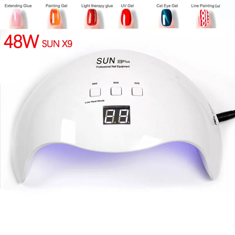 

Gel nail lamp 36w/48W/80w Nail Gel Lamp UV LED lamp Polish Gel Curing Lamp&Timing button Low Heat Mode Display for Nail Dryer