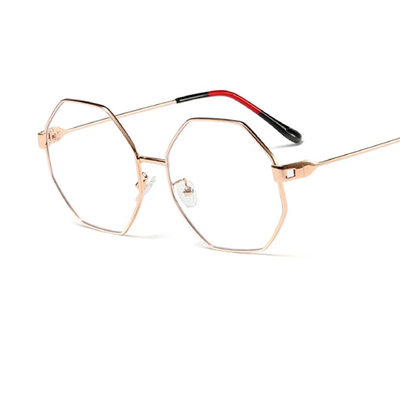 vintage glasses frame women black high quality Polygon eyeglasses Brand Metal Frame optical ladies spectacles frames