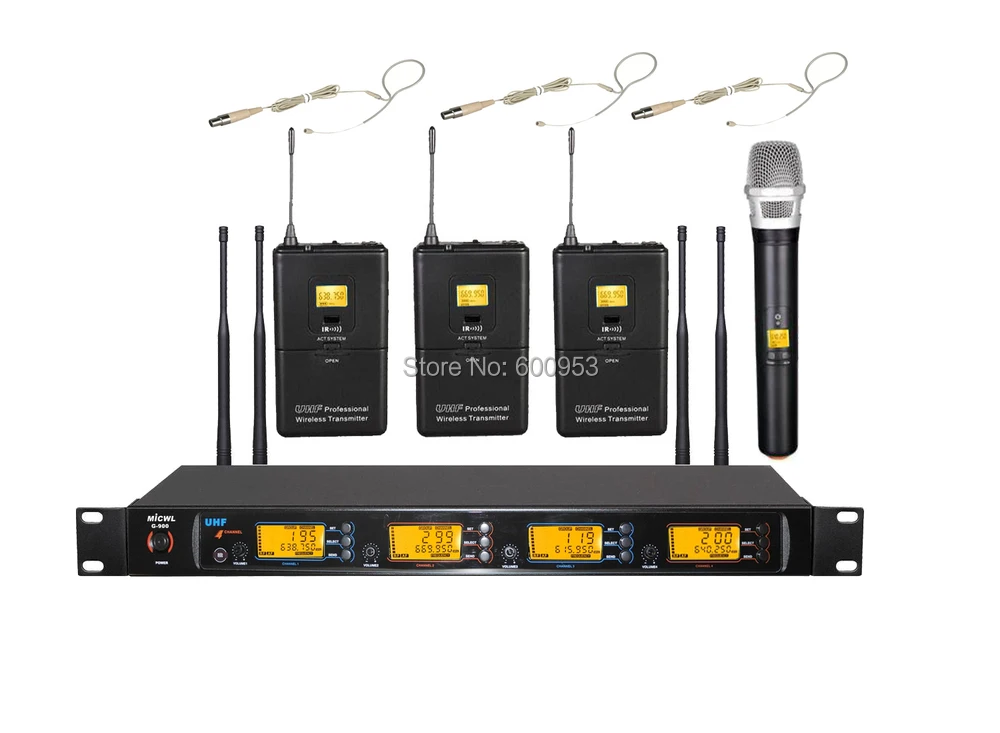 

COCMICWL UHF Wireless Karaoke Mic Microphone System 1 Handheld 3 Skin color mini Omnidirectional one Hook Headset