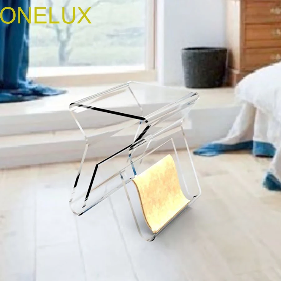 Acrylic side/ end/magazine/sofa table.Lucite Occasional Small Tea Table