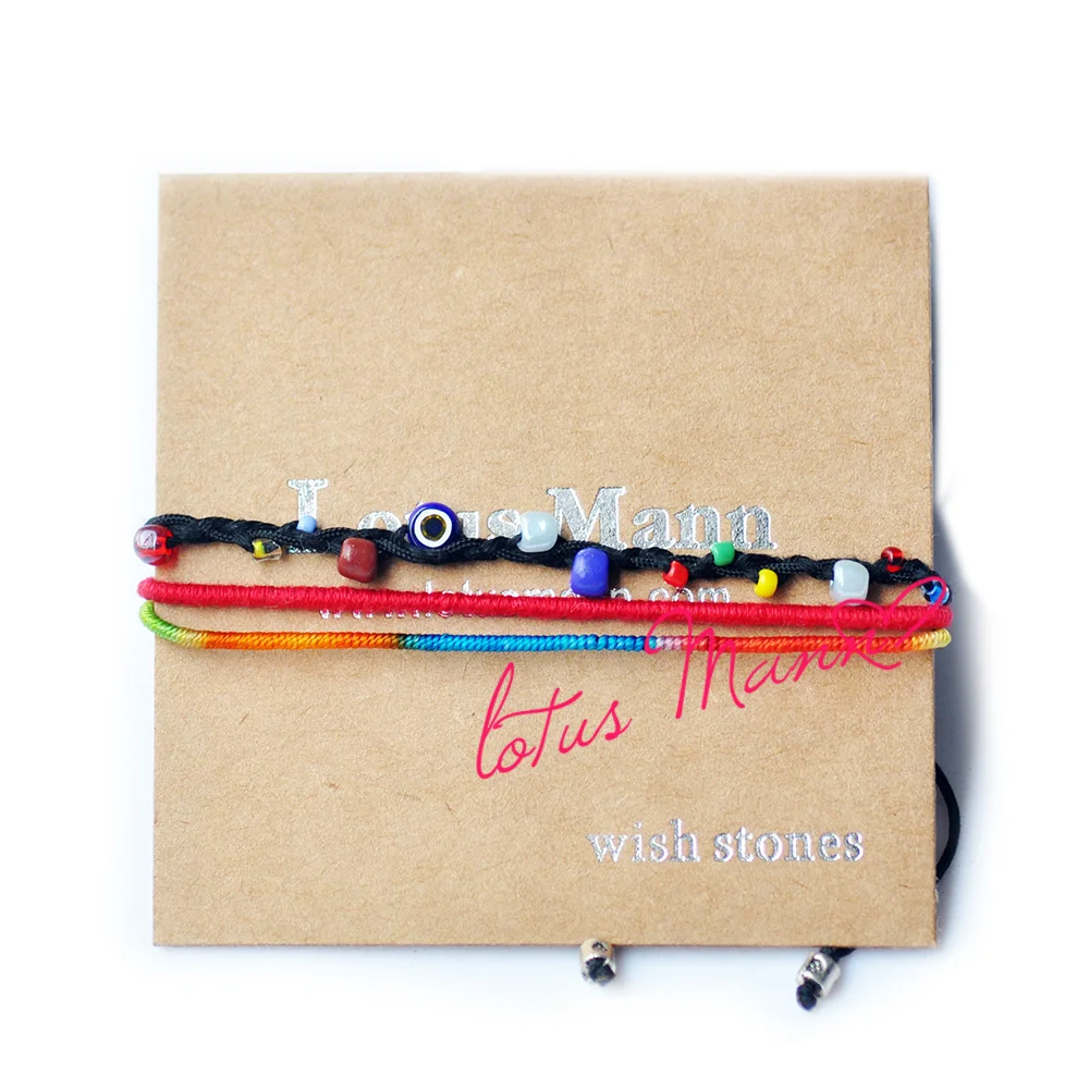 

Lotus mann red string colorful rope transhipped small evil bracelet lovers design