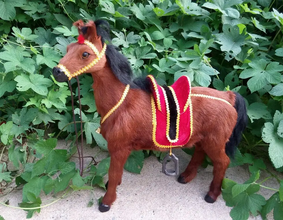 Большой Моделирование лошадь игрушки, реалистичные коричневая лошадь модель подарок около 50x45 см