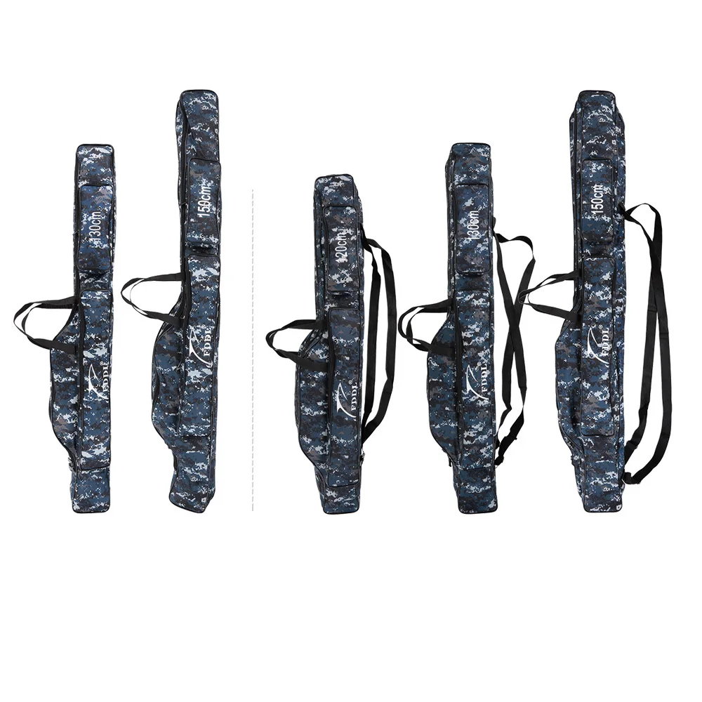 

Portable Folding Fishing Rod 3 Layers Fishing Bag Carrier Canvas Fishing Pole Tools Storage Bag Case Fishing Gear Tackle