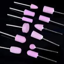 12 шт. розовый Керамика s ногтей Шлифовальные станки Интимные аксессуары Керамика шлифовальный для полировки руководитель Tool Kit 5u1201