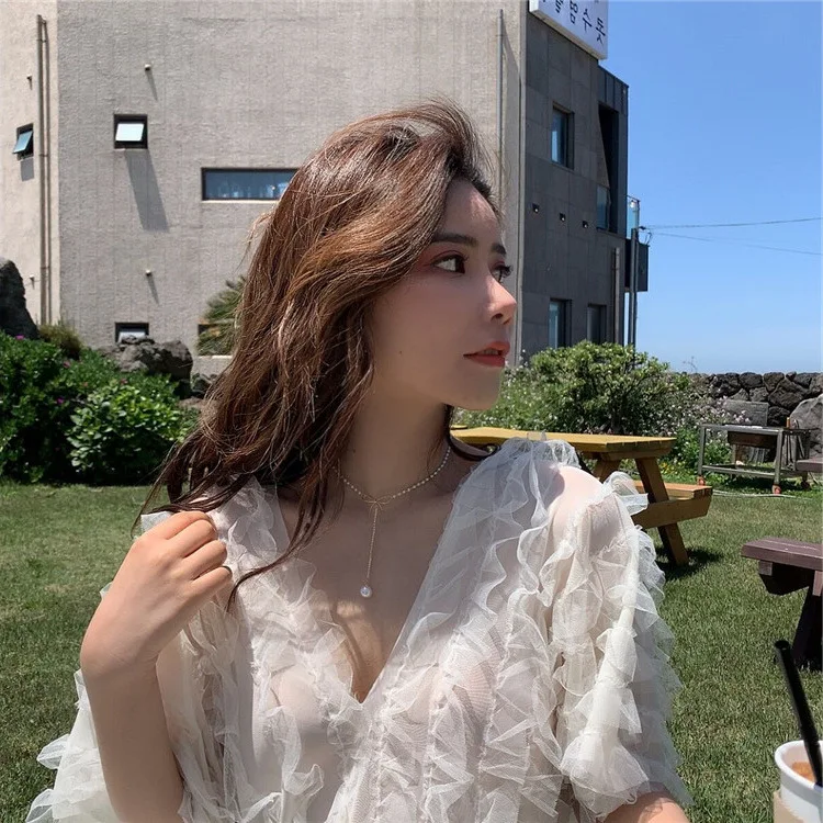 大门细蝴蝶结珍珠吊坠女气质6
