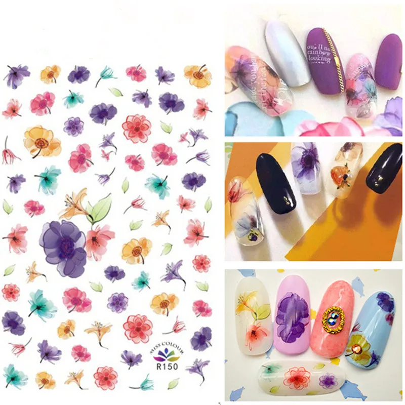 

3D Embossed Nail Sticker Flower Self-adhesive DIY Manicure Slider Nail Art Tips Decorations Decals