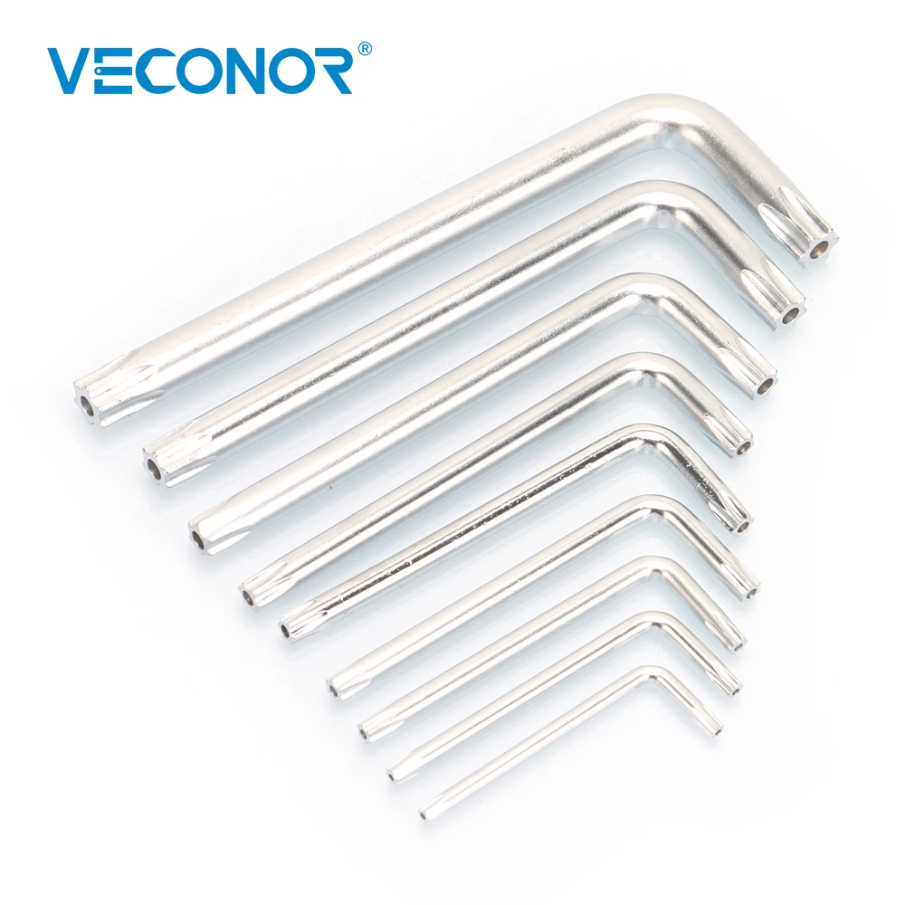 9Pcs Set Durable Metric Short Arm Torx Chrome Vanadium Key Star Wrench Hand Tool Screwdriver T10 T15 T20 T25 T27 T30 T40 T45 T50 - Image 3
