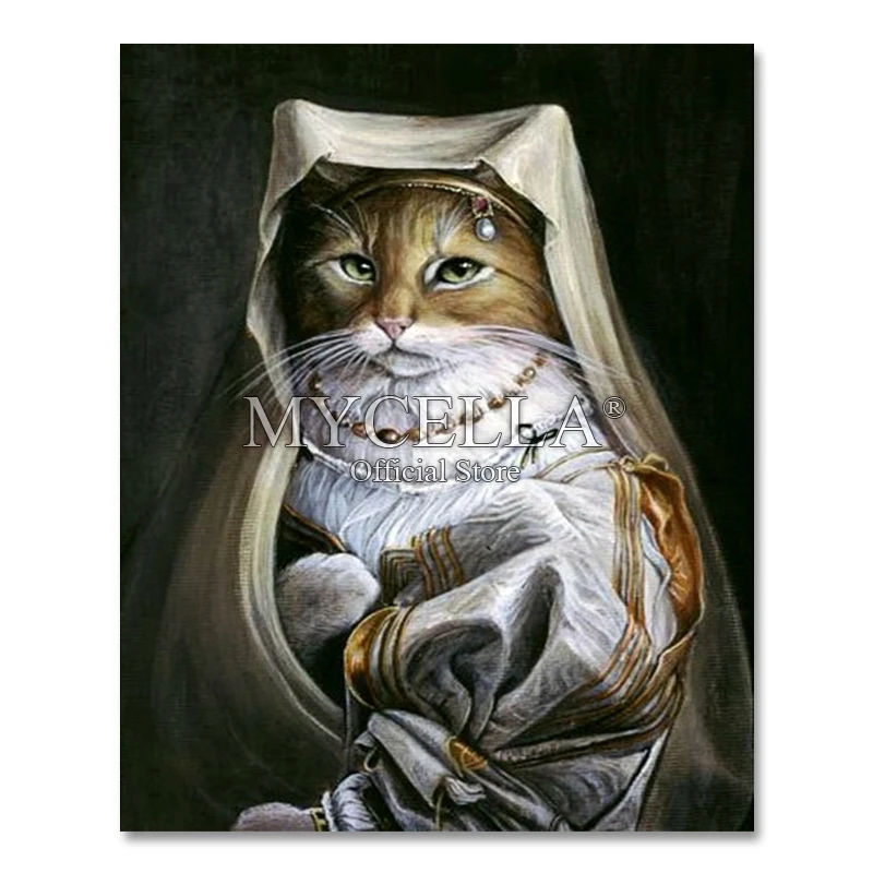 

Nun Cat,Full,Diamond Embroidery,Animal,Holy Cat,5D,Diamond Painting,Cross Stitch,Diamond Mosaic,Needlework,Crafts,Christmas,Gift