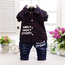 2colors baby boy Spring Autumn clothing set 2016 new toddler kids shirt + pants tracksuits cotton casual children clothing