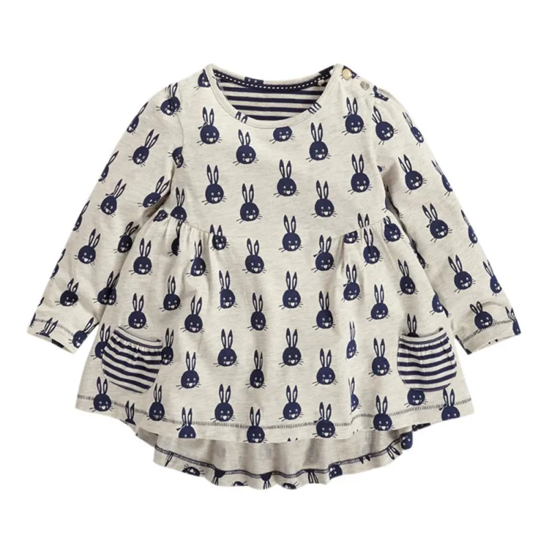 

Summer Autumn Cute Baby T Shirts Girls Cotton Long Sleeve Rabbit Cartoon Print Pocket Brand Tees Kids Tops Girl T-shirt LM75