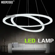 White Acrylic LED Chandelier Light Two Rings LED Circle Chandelier Lustres Light Fixture MD5000