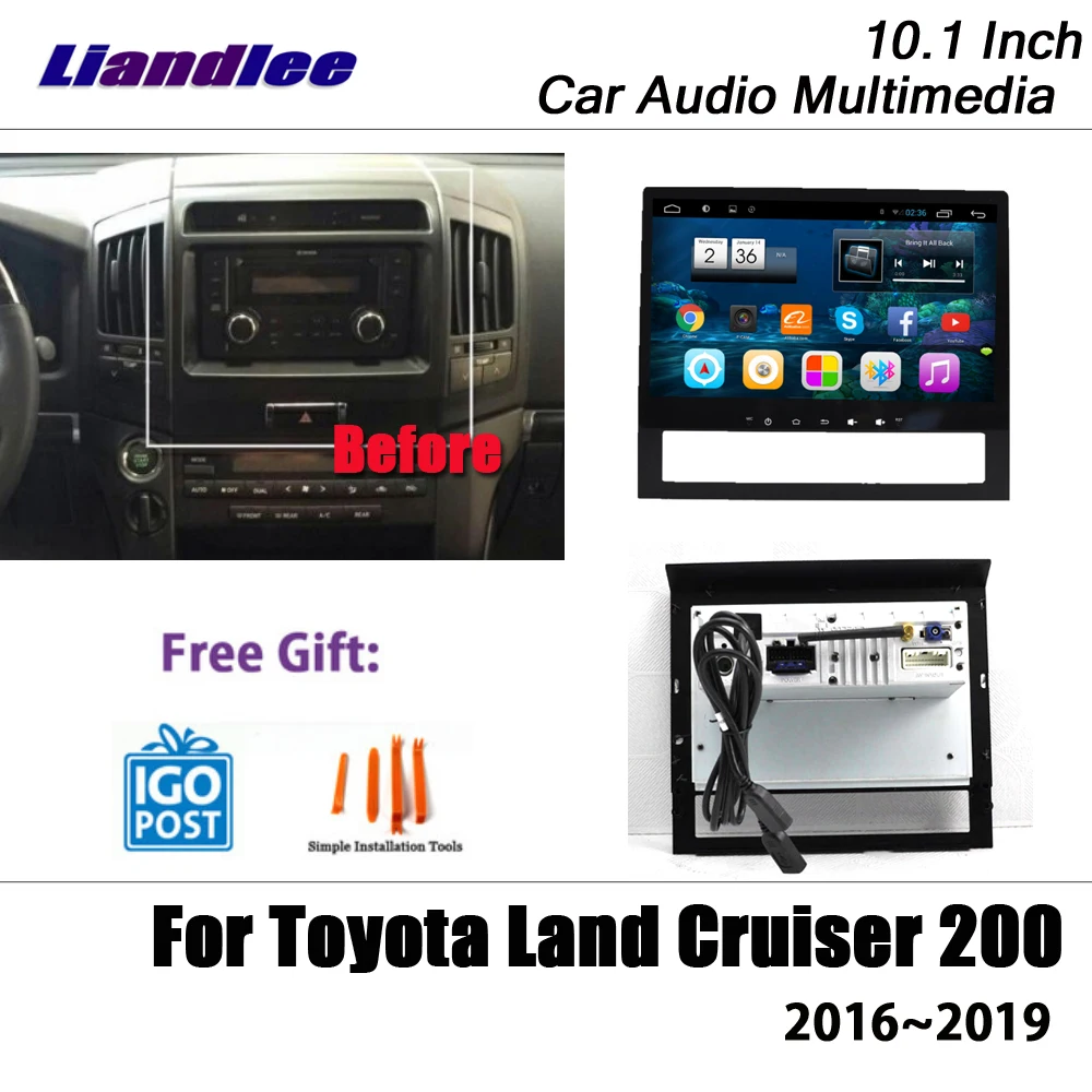 Liandlee 10,1 дюймов Android для Toyota Land Cruiser 200 2016 ~ 2019 стерео радио Wi Fi Carplay географические карты gps-навигатор мультимедиа